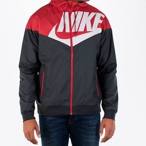 NIKE Men's Windrunner Jacket Black/Red/White